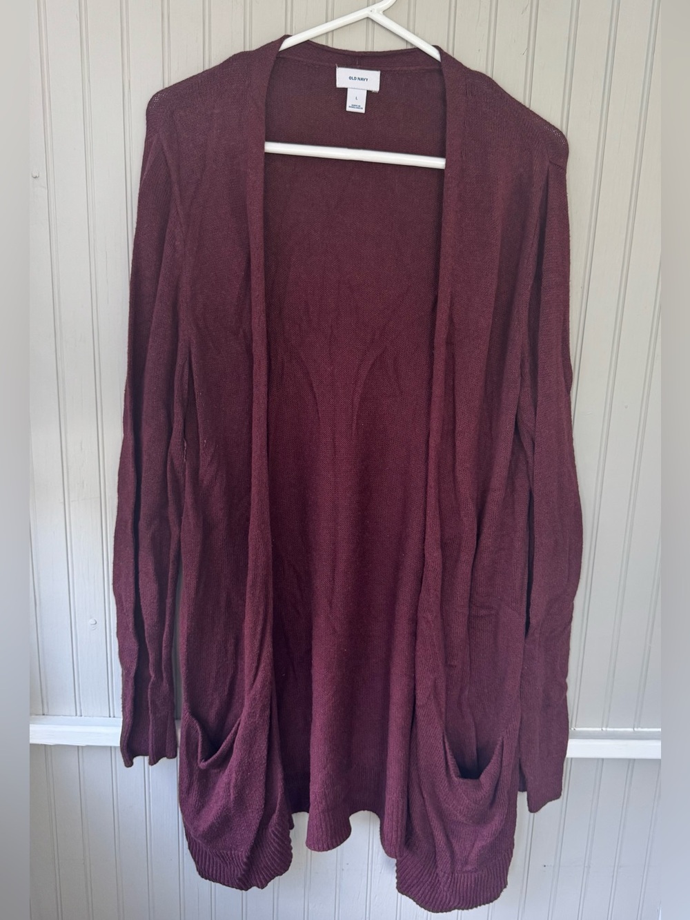 Old Navy Women's Open-Front Burgundy Cardigan